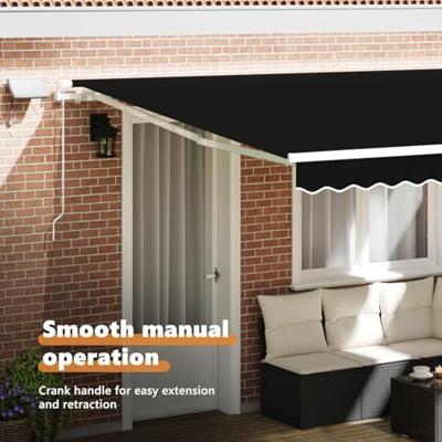 VidaXL Inklapbaar zonnescherm zwart 400 × 300 cm stof en staal