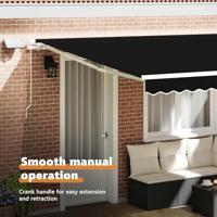 VidaXL Inklapbaar zonnescherm zwart 400 × 300 cm stof en staal - thumbnail