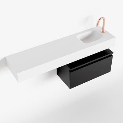 MONDIAZ ANDOR 60cm toiletmeubel urban. LEX 120cm wastafel talc rechts 1 kraangat