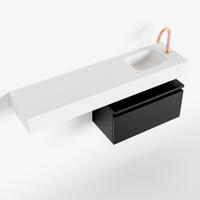 MONDIAZ ANDOR 60cm toiletmeubel urban. LEX 120cm wastafel talc rechts 1 kraangat - thumbnail