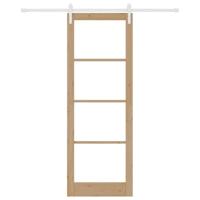 Schuifdeur met beslag ORKDAL massief hout en glas - thumbnail