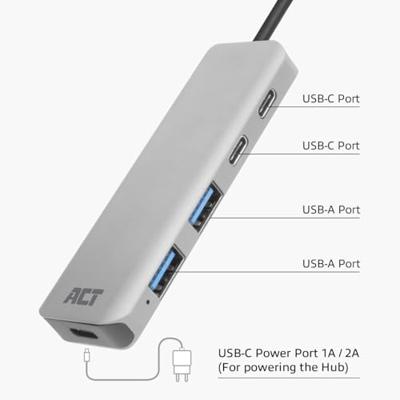 ACT USB-C hub 3.0. 2x USB-A. 2x USB-C - thumbnail