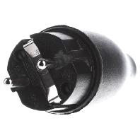 Merten 123851 Stekker met randaarde Rubber 250 V Zwart IP44