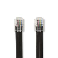 Telecomkabel | RJ12 (6P6C) Male - RJ12 (6P6C) Male | 1,00 m | Zwart - thumbnail