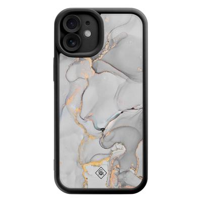 iPhone 12 zwarte case - Marmer grijs iPhone 12 zwarte case - Marmer grijs