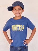 T-shirt met college-uitstraling voor jongens blauw - thumbnail