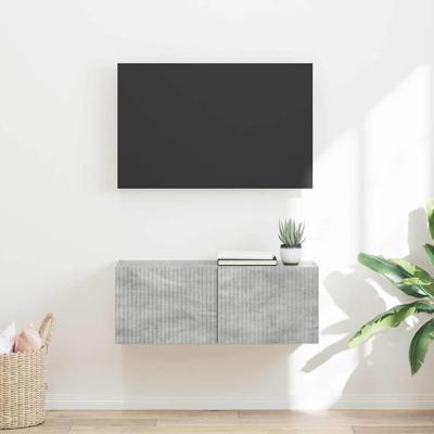 TV Wandkast Wandgemonteerd Beton 60 x 31 x 29.5 cm Bewerkt hout TV Wandkast Wandgemonteerd Beton 60 x 31 x 29.5 cm Bewerkt hout