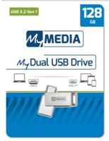 MyMEDIA My Dual USB 3.2 Gen 1 /USB C Drive 128GB USB-stick 128 GB Zilver 69271 USB-A 3.2 Gen 1, USB-C - thumbnail