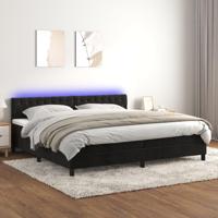 Boxspring met matras en LED fluweel zwart 200x200 cm - thumbnail