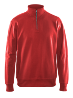 Blåkläder Sweatshirt met halve rits 33691158 | Rood | Maat L - 7330509466209 - thumbnail