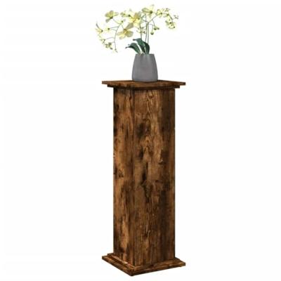 Sokkel met opbergruimte 31x30x90 cm bewerkt hout gerookt eiken - thumbnail