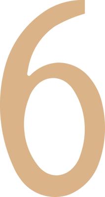Vaessen Creative • mdf cijfer ''6'' 21,8cm