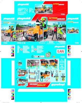 PLAYMOBIL 71751 Bouwvakkers met stoomwals en seingeving, Actiehelden, Bouw, 43 onderdelen, vanaf 4 jaar