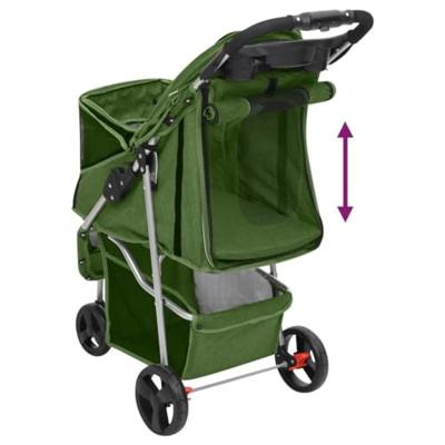 VidaXL Hondenwagen inklapbaar 80x46x98 cm oxford stof groen