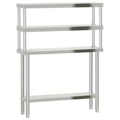 VidaXL Keukenwerktafel met bovenschap 110x30x150 cm roestvrij staal VidaXL Keukenwerktafel met bovenschap 110x30x150 cm roestvrij staal