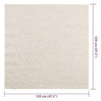 Vloerkleed ZIZUR room binnen en buiten 120x120 cm jute look - thumbnail