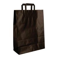 Papieren draagtassen zwart 320 x 140 x 420 mm 80 gram/m2 - thumbnail