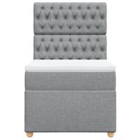 Boxspring met matras stof lichtgrijs 90x200 cm - thumbnail