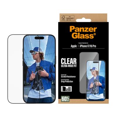 PanzerGlass PANZERGLASS - Screen Protector iPhone 17/16 Pro Ultra-Wide Fit EasyAligner PG30687 Screenprotector (glas) Apple iPhone 17., iPhone 16 Pro 1 stuk(s)