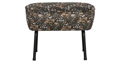 BePureHome Hocker 'Vogue' Velvet, kleur Flower Zwart