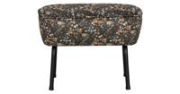 BePureHome Hocker 'Vogue' Velvet, kleur Flower Zwart - thumbnail