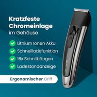 Clatronic HSM/R 3827 chrom-schwarz USB-C Baardtrimmer Zwart/zilver - thumbnail