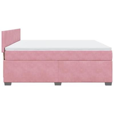 Boxspring met matras fluweel roze 180x200 cm
