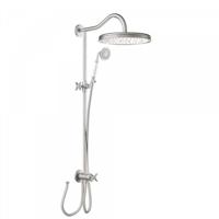 Regendoucheset Tres Opbouw Clasic Incl. Handdouche Kruisgreep RVS - thumbnail