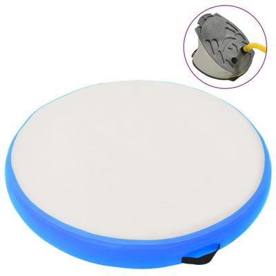 VidaXL Gymnastiekmat met pomp opblaasbaar 100x100x10 cm pvc blauw