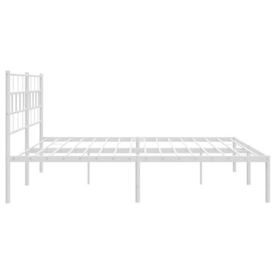 Bedframe met hoofdbord metaal wit 183x213 cm
