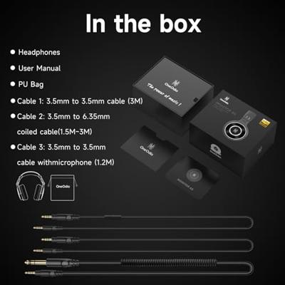 OneOdio Monitor 60 Over Ear koptelefoon Kabel Stereo Zwart High-Resolution Audio Vouwbaar, Zwenkbare oorschelpen Studio