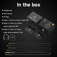 OneOdio Monitor 60 Over Ear koptelefoon Kabel Stereo Zwart High-Resolution Audio Vouwbaar, Zwenkbare oorschelpen Studio - thumbnail