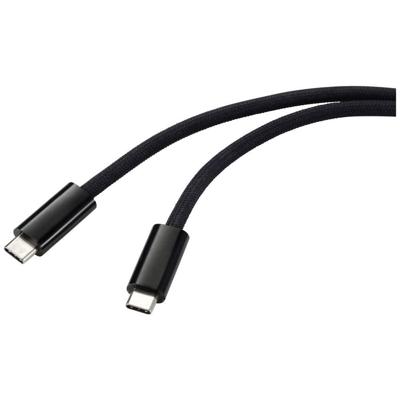 Renkforce RF-6056886 USB-kabel USB 4.0 USB-C stekker, USB-C stekker 1.00 m Zwart Verdraaide paren