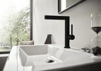 Wastafelmengkraan Finoris HansGrohe Eengreeps 230 Draaibare Uitloop Met PushOpen Waste Mat Zwart - thumbnail