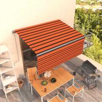 VidaXL Luifel automatisch uittrekbaar rolgordijn 3,5x2,5m oranje bruin - thumbnail