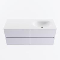 MONDIAZ VICA 120cm badmeubel onderkast Cale 4 lades. Wastafel MOON rechts 1 kraangat, kleur Talc. - thumbnail