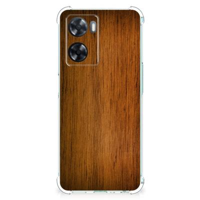 OPPO A57 | A57s | A77 4G Stevig Telefoonhoesje Donker Hout
