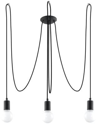 Zwarte elegante Kroonluchter EDISON 3