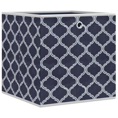 VidaXL Opbergboxen 10 st inklapbaar 32x32x32 cm ongeweven stof blauw
