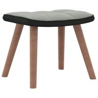 Schommelstoel met voetenbank fluweel en PVC lichtgrijs - thumbnail