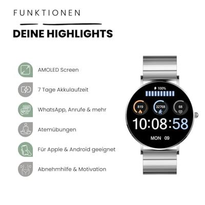 XCOAST SIONA 2 Smartwatch Zilver - thumbnail