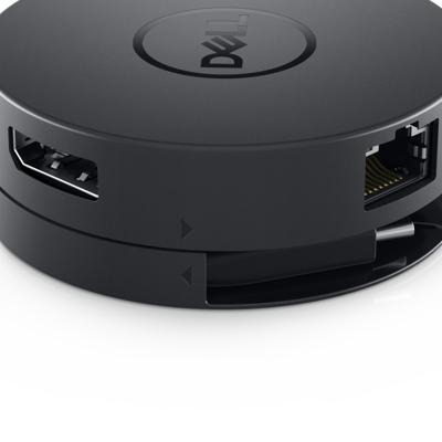 Dell 6-in-1 USB-C Multiport adapter DA300 - Zwart Dell 6-in-1 USB-C Multiport adapter DA300 - Zwart