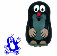 Detoa stempel mol met een bal 3,5 cm hout zwart/rood - thumbnail