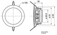 Visaton DL 8 (RAL 9005), 8 OHM plafondluidspreker - thumbnail