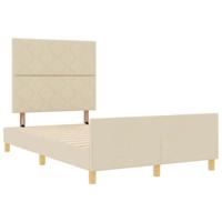 Bedframe met hoofdeinde Crème 120 x 190 cm Stof - thumbnail