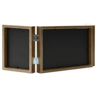 VidaXL Fotolijst drieluik 28x18 cm+2x(13x18 cm) lichtbruin - thumbnail