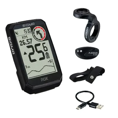 SIGMA sport gps bike-computers rox 4.0 endurance black with set rear wheel