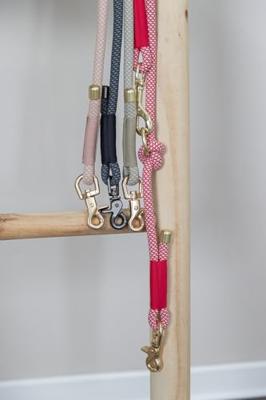 Trixie soft rope hondenriem verstelbaar roze / licht roze