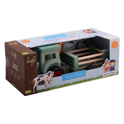 Johntoy Fien & teun houten tractor met accesoires - 7dlg.