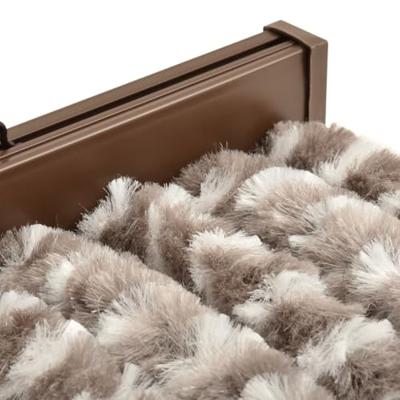 VidaXL Vliegengordijn 56x200 cm chenille taupe en wit